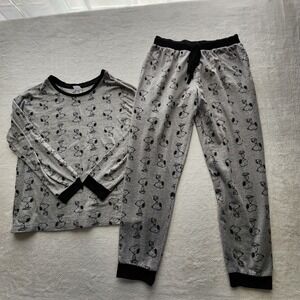 Peanuts Snoopy Pajama Set Womens Medium Long Sleeve Joggers Sleepwear Winter PJs